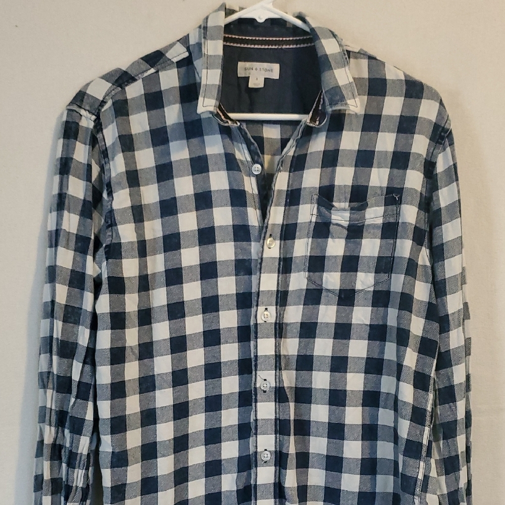 J. Crew Blue and White Plaid Casual Shirt